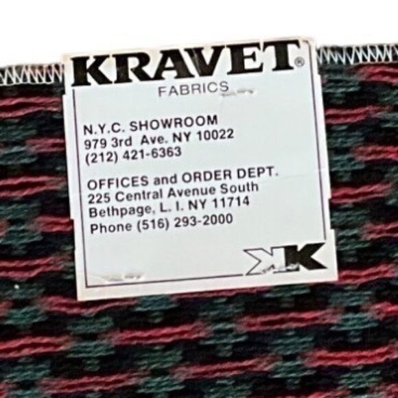 Kravet Fabric Sample 25 x 25" Green & Red Geometric Pattern 80% Cotton 50% Polye - Picture 4 of 4